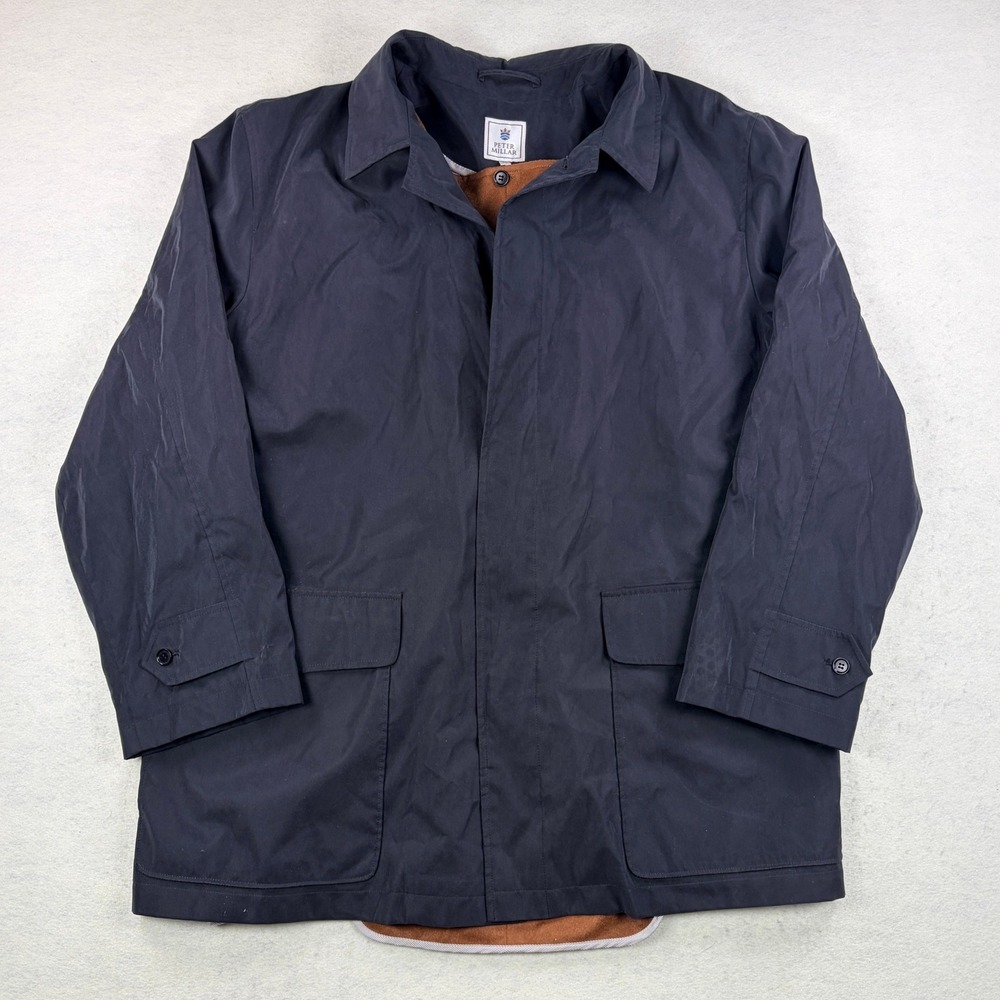 Peter Millar Navy Blue Belseta Microfiber Field Jacket Removable Liner Mens M